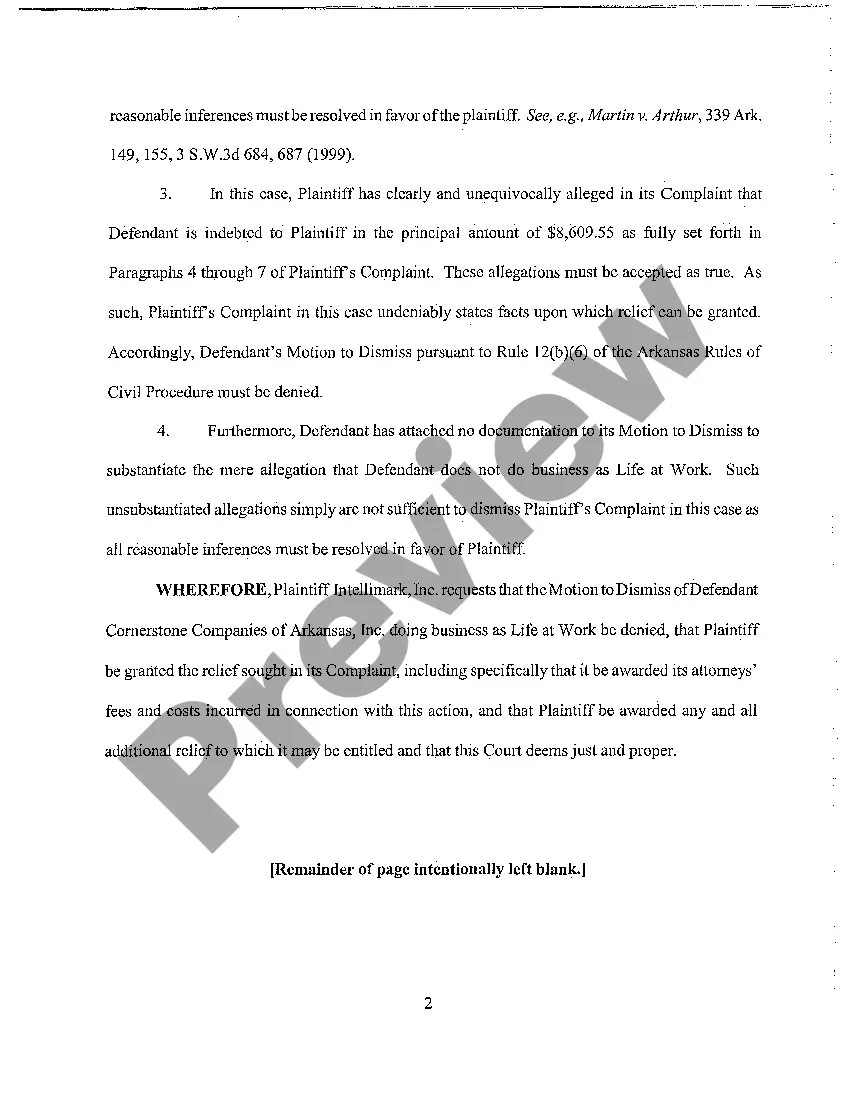 Preview A08 Response to Motion to Dismiss and Memorandum of Authorities in Support