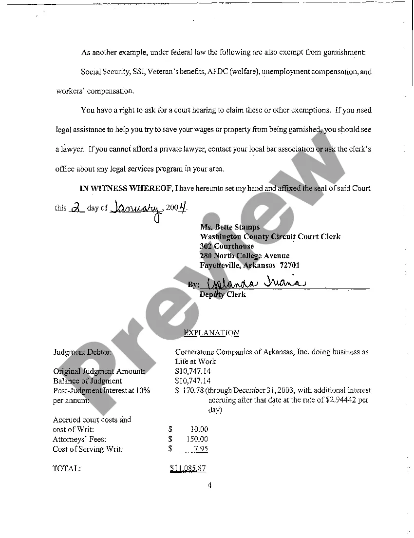 Get A14 Writ of Garnishment Preview A14 Writ of Garnishment