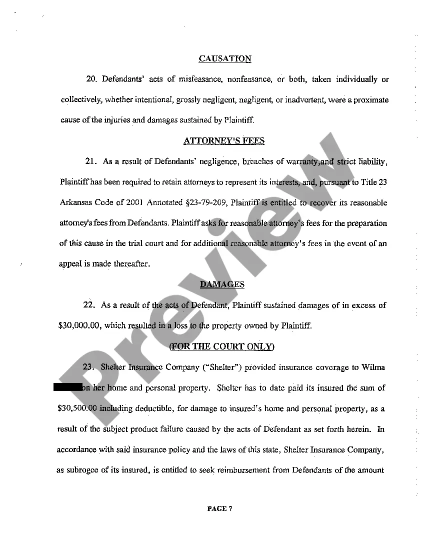 Preview A02 Complaint for Product Liability