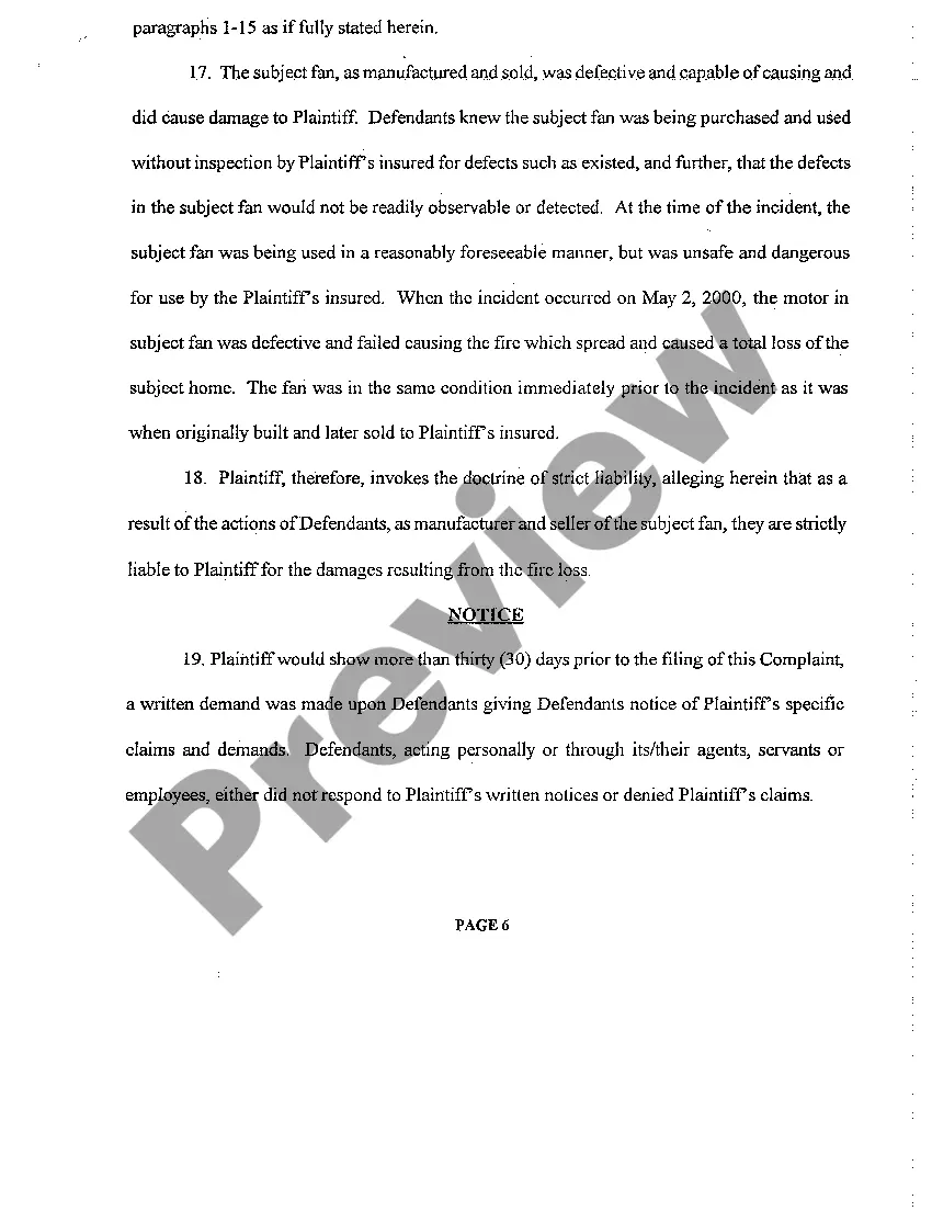 Preview A02 Complaint for Product Liability