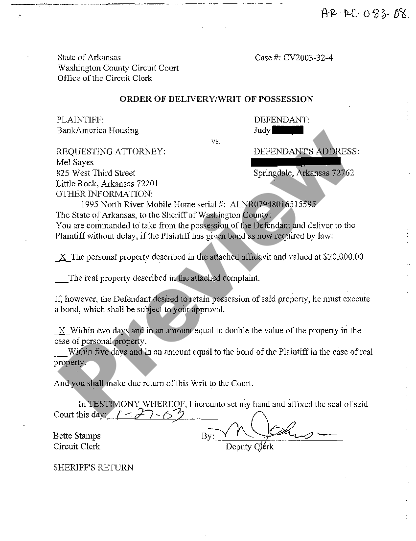 arkansas-order-of-delivery-writ-of-possession-us-legal-forms