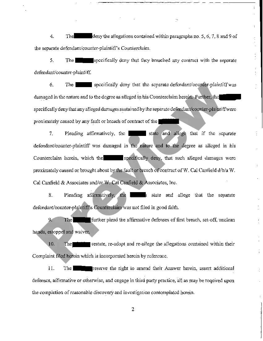 Preview A17 Answer to Counterclaim