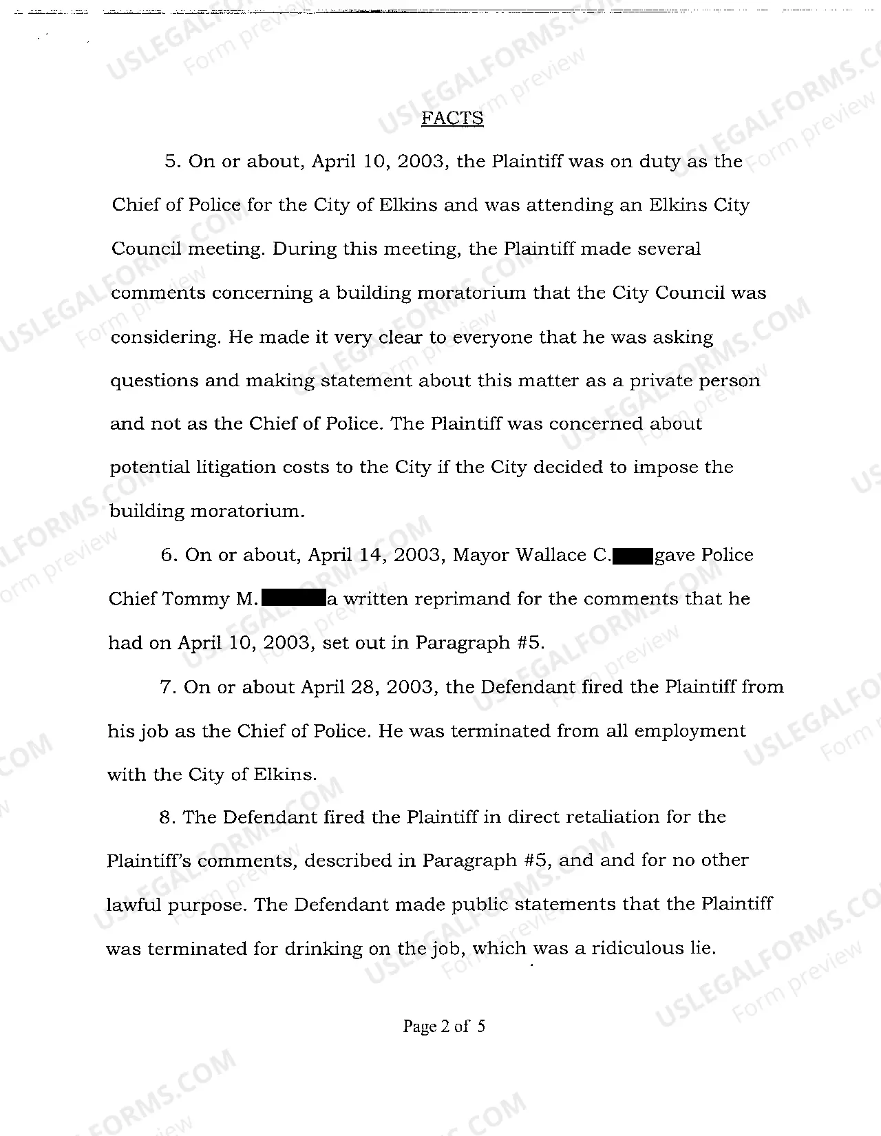 Preview A02 Complaint for Violation of Arkansas Civil Rights Act of 1993