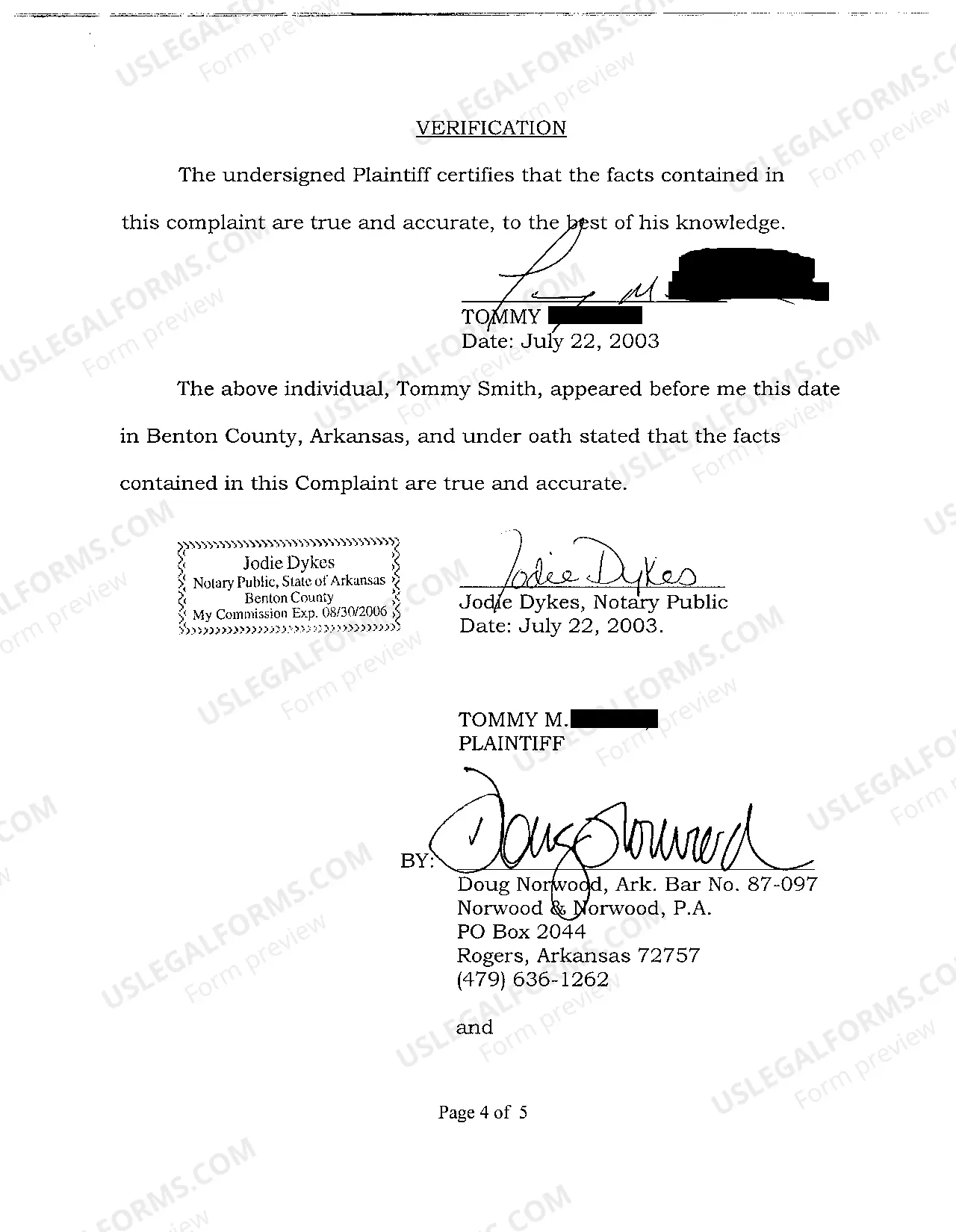 Preview A02 Complaint for Violation of Arkansas Civil Rights Act of 1993