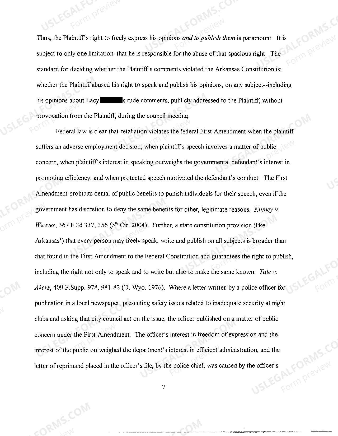 Preview A23 Plaintiff's Brief in Support of Response to Defendant's Motion for Summary Judgment