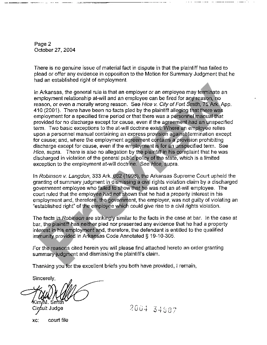 Preview A25 Letter Opinion granting summary judgment and dismissing the plaintiff's claim