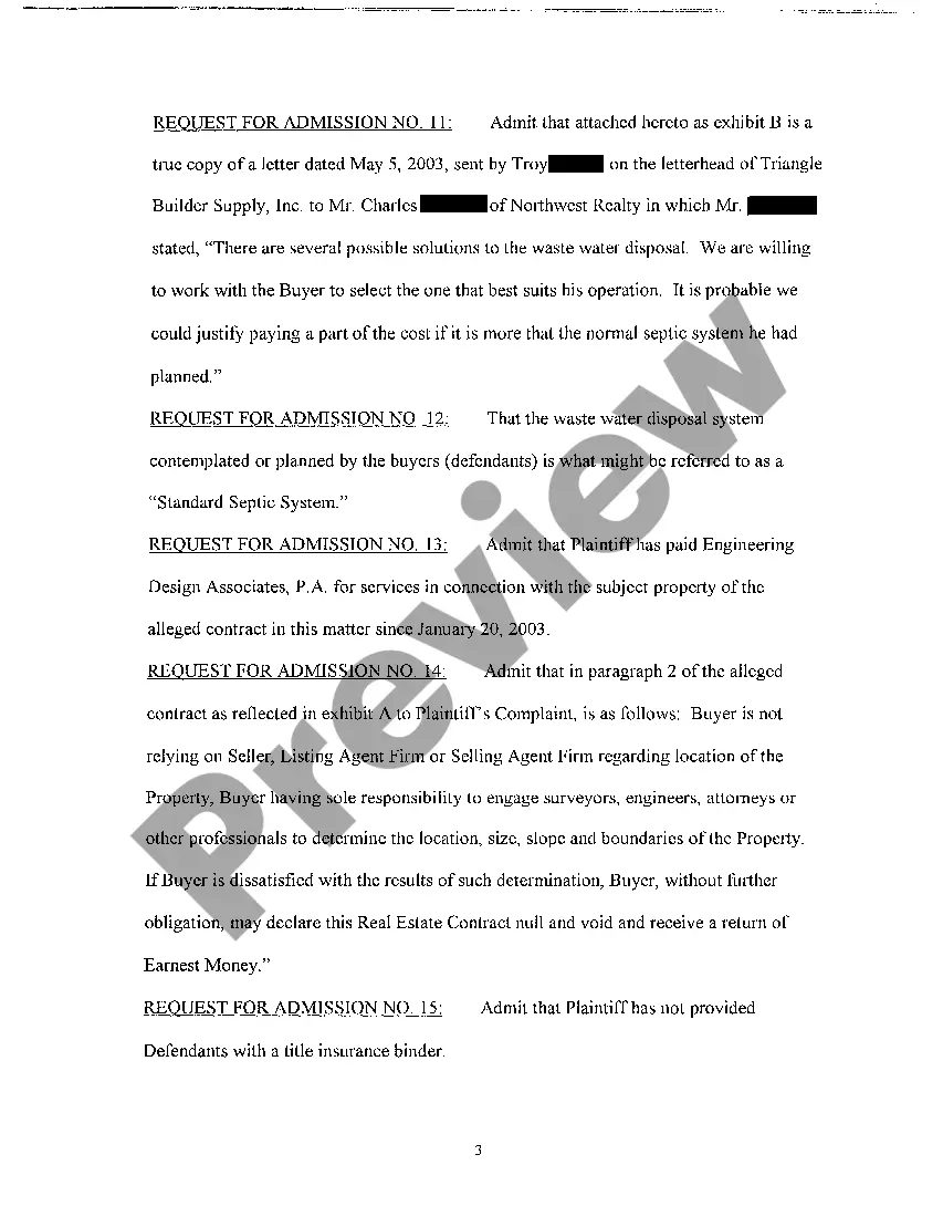 Preview A05 Defendants' Requests for Admissions to Plaintiff