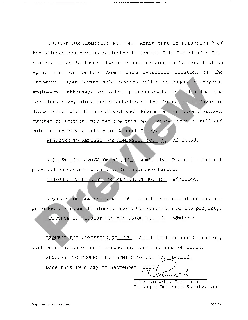 Get A08 Plaintiff's Response to Defendants' Request for Admissions Preview A08 Plaintiff's Response to Defendants' Request for Admissions