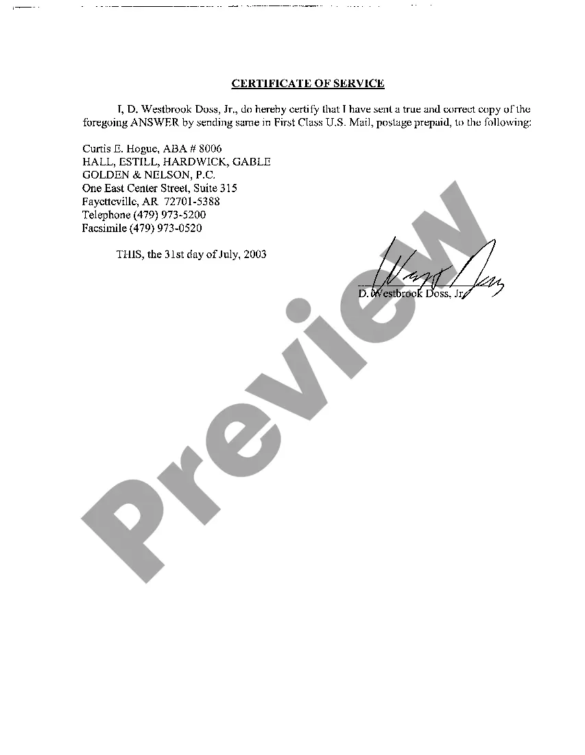 Preview A04 Answer to Complaint on a Materialman's Lien