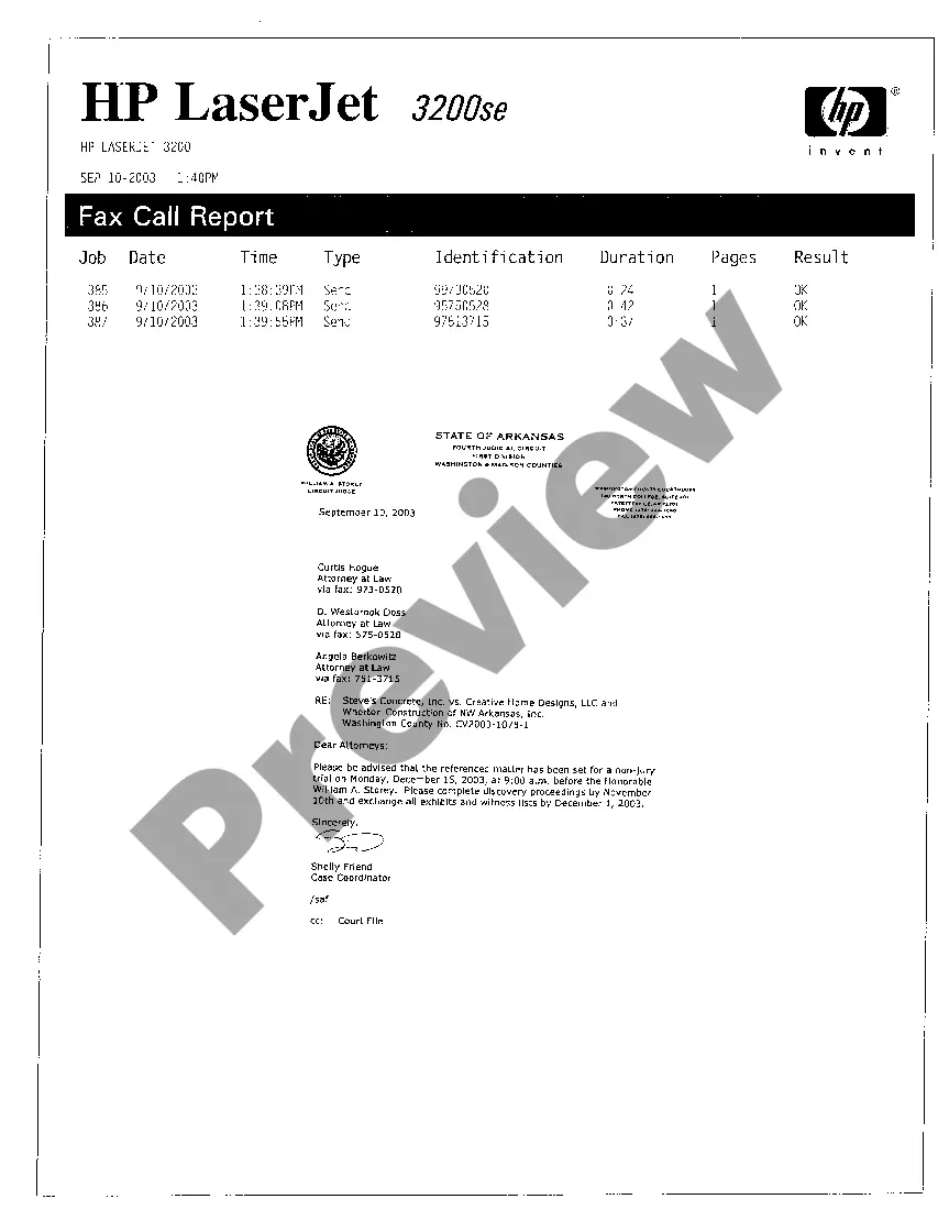 Preview A06 Letter setting case for trial