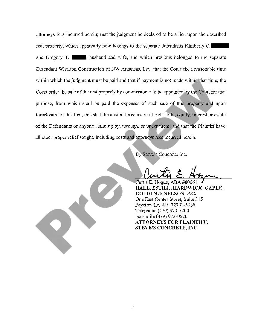 Preview A07 Substituted and Amended Complaint on Materialman's Lien