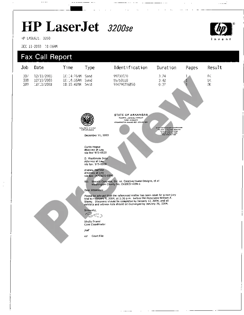 Preview A11 Letter resetting case for trial