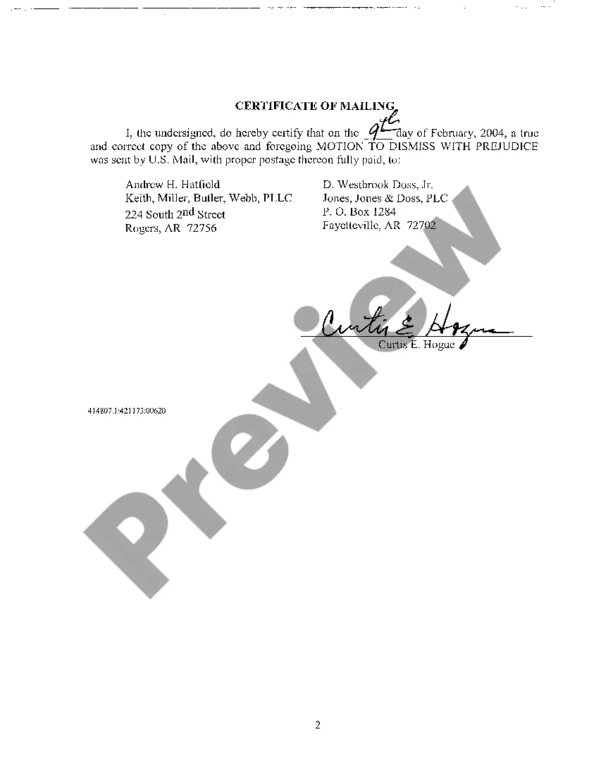 Preview A14 Motion to Dismiss with Prejudice