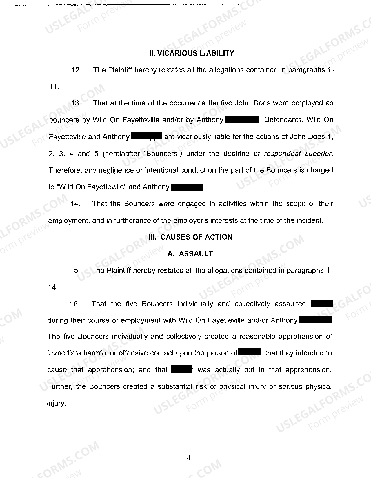 Arkansas Complaint for Negligence US Legal Forms