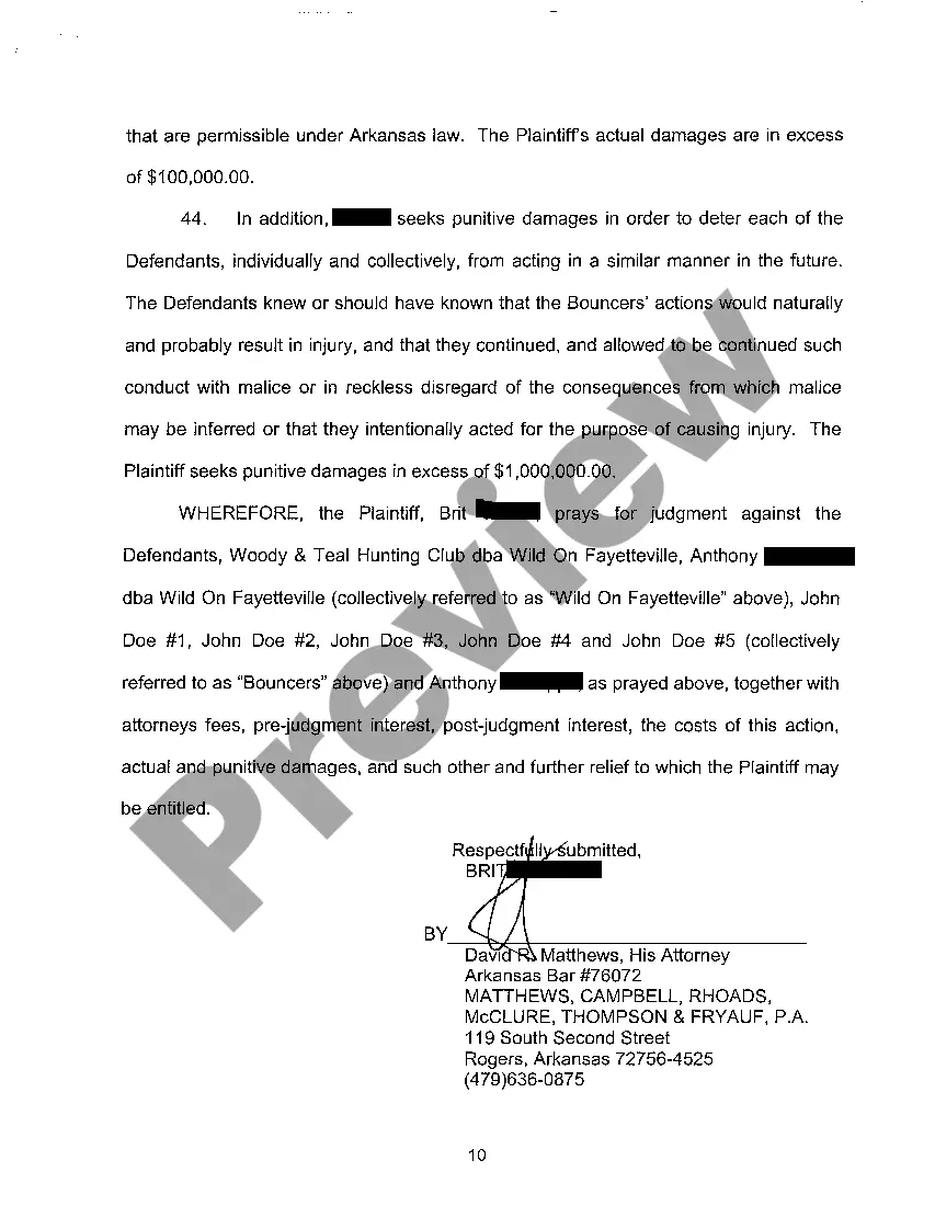 Get A02 Complaint for Negligence Preview A02 Complaint for Negligence