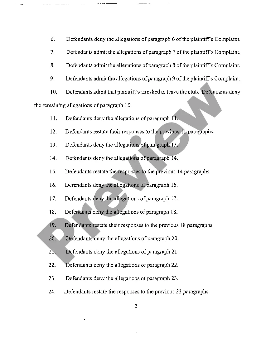 Preview A03 Answer to Complaint for Negligence