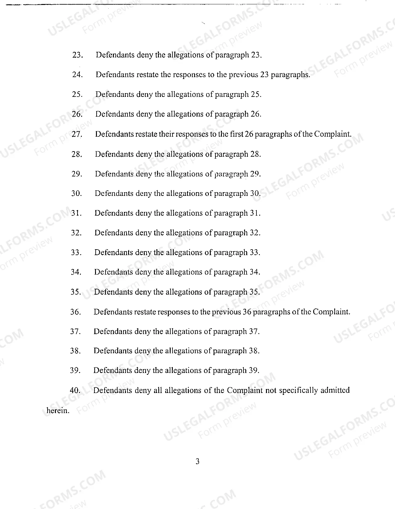 Preview A05 Amended Answer to Complaint for Negligence