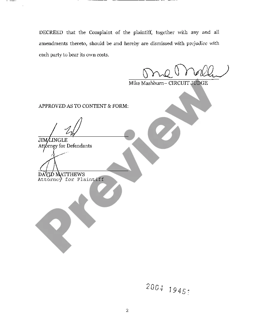 Preview A11 Order of Dismissal with Prejudice