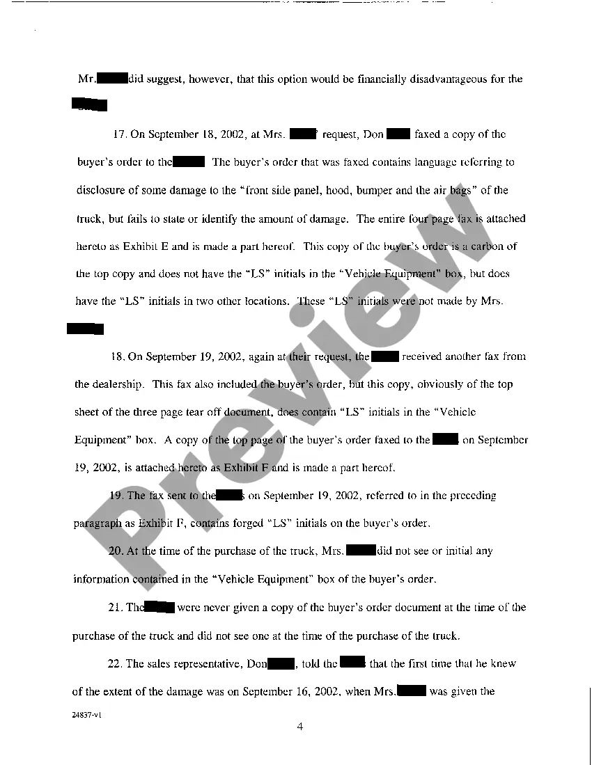 Get A02 Complaint for Fraud, Breach of Contract and Violation of The Arkansas Motor Vehicle Commission Act Preview A02 Complaint for Fraud, Breach of Contract and Violation of The Arkansas Motor Vehicle Commission Act