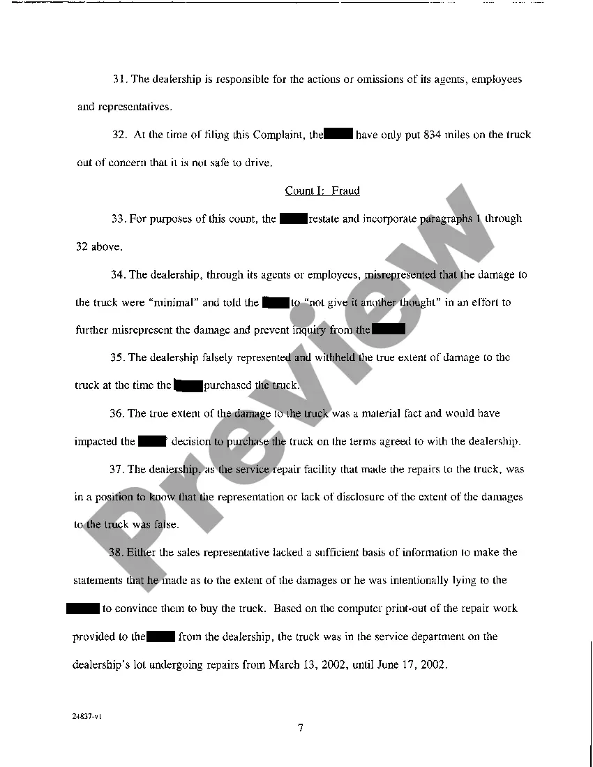 Get A02 Complaint for Fraud, Breach of Contract and Violation of The Arkansas Motor Vehicle Commission Act Preview A02 Complaint for Fraud, Breach of Contract and Violation of The Arkansas Motor Vehicle Commission Act
