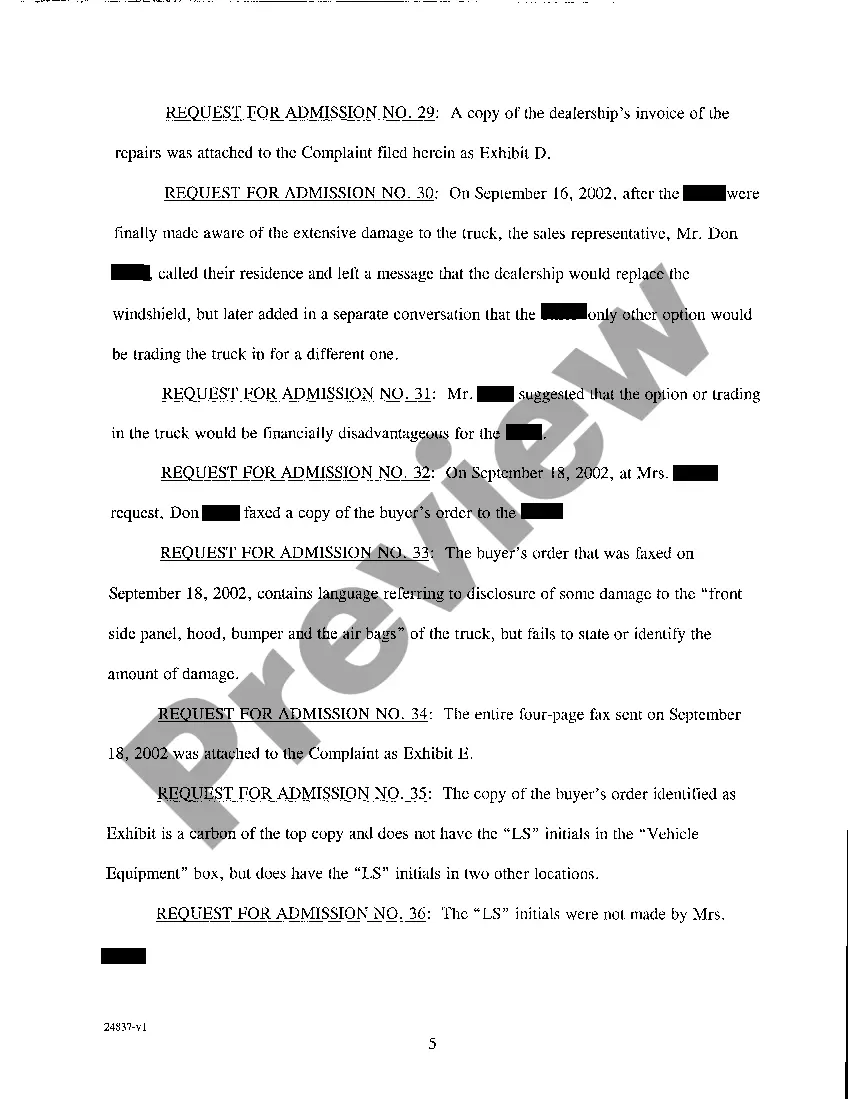 Get A03 Request for Admissions Preview A03 Request for Admissions