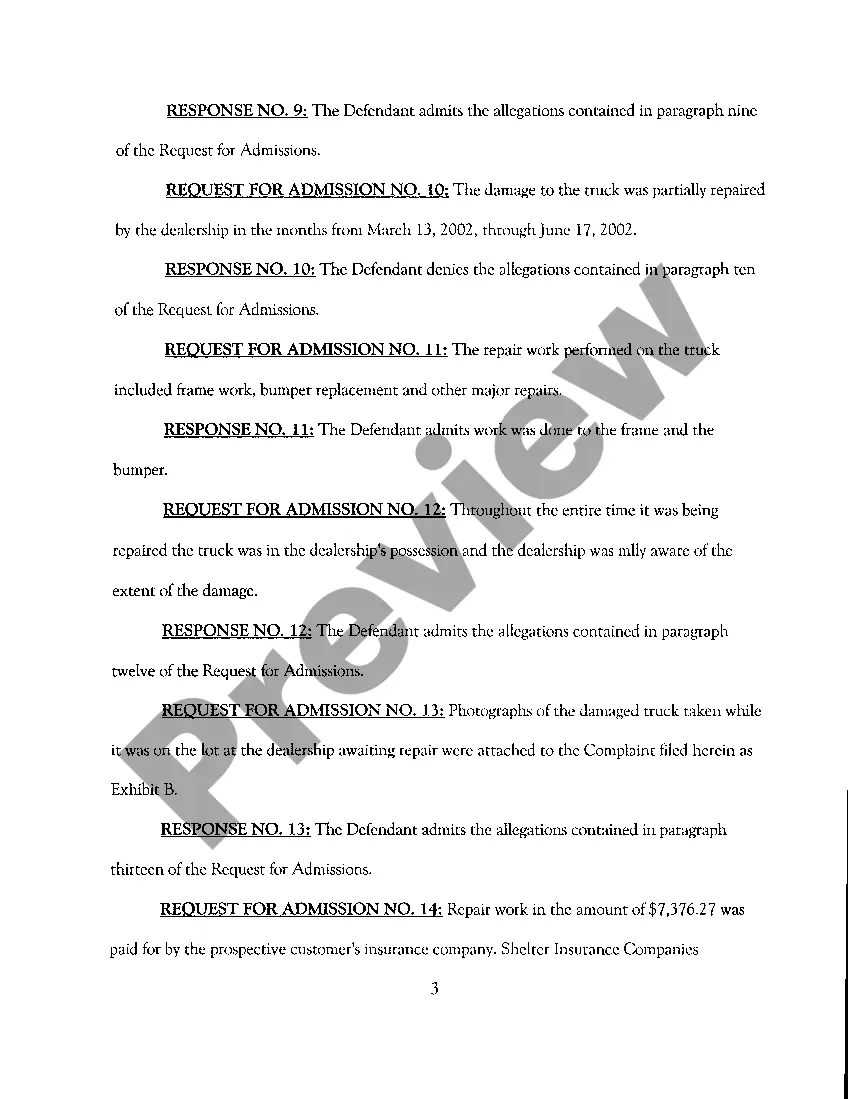 Get A05 Answer to Request for Admissions Preview A05 Answer to Request for Admissions