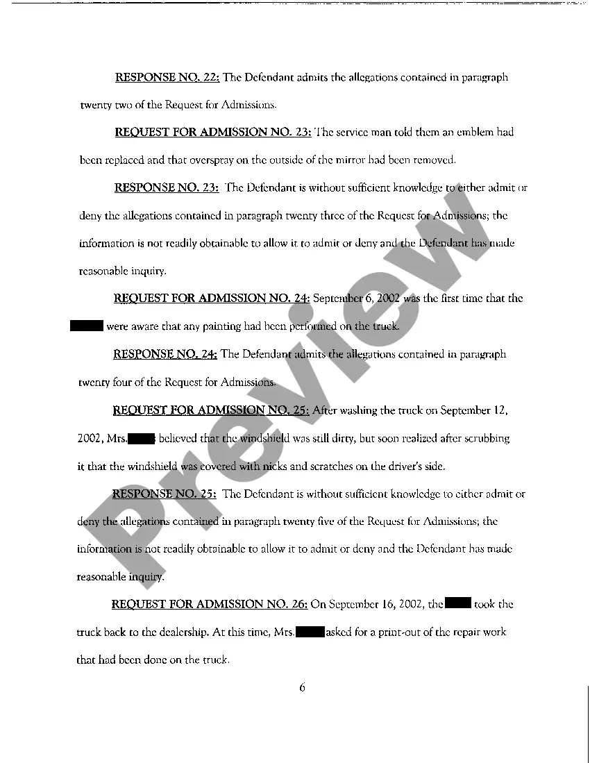 Get A05 Answer to Request for Admissions Preview A05 Answer to Request for Admissions