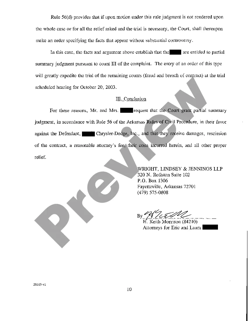 Preview A08 Brief in Support of Plaintiffs' Motion for Partial Summary Judgment