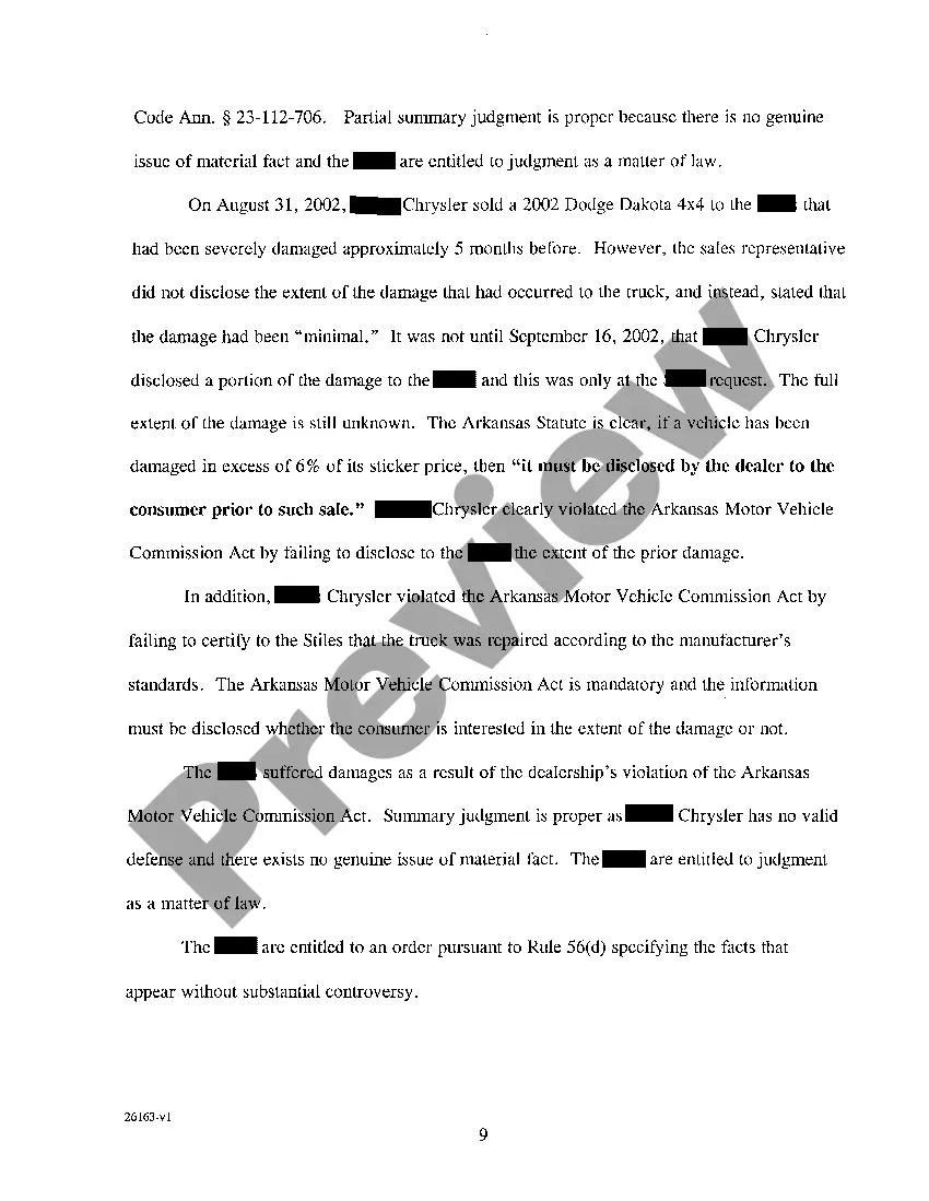 Preview A08 Brief in Support of Plaintiffs' Motion for Partial Summary Judgment