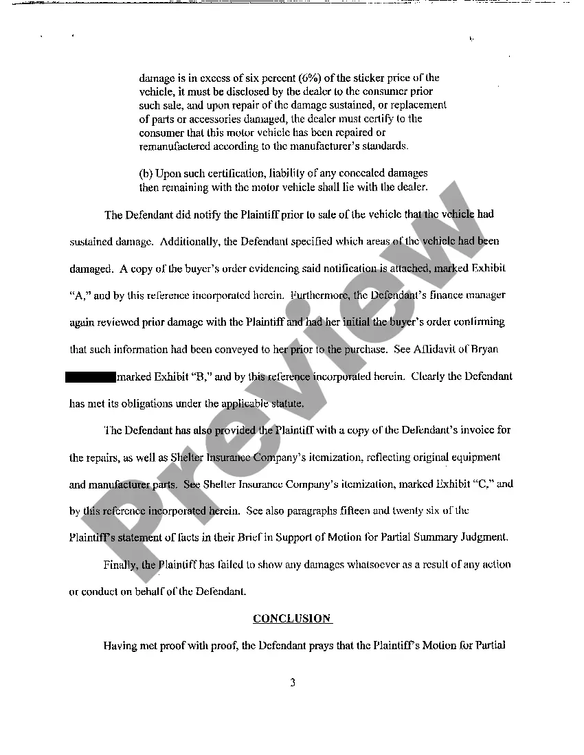 Preview A10 Brief in Support of Motion for Summary Judgment