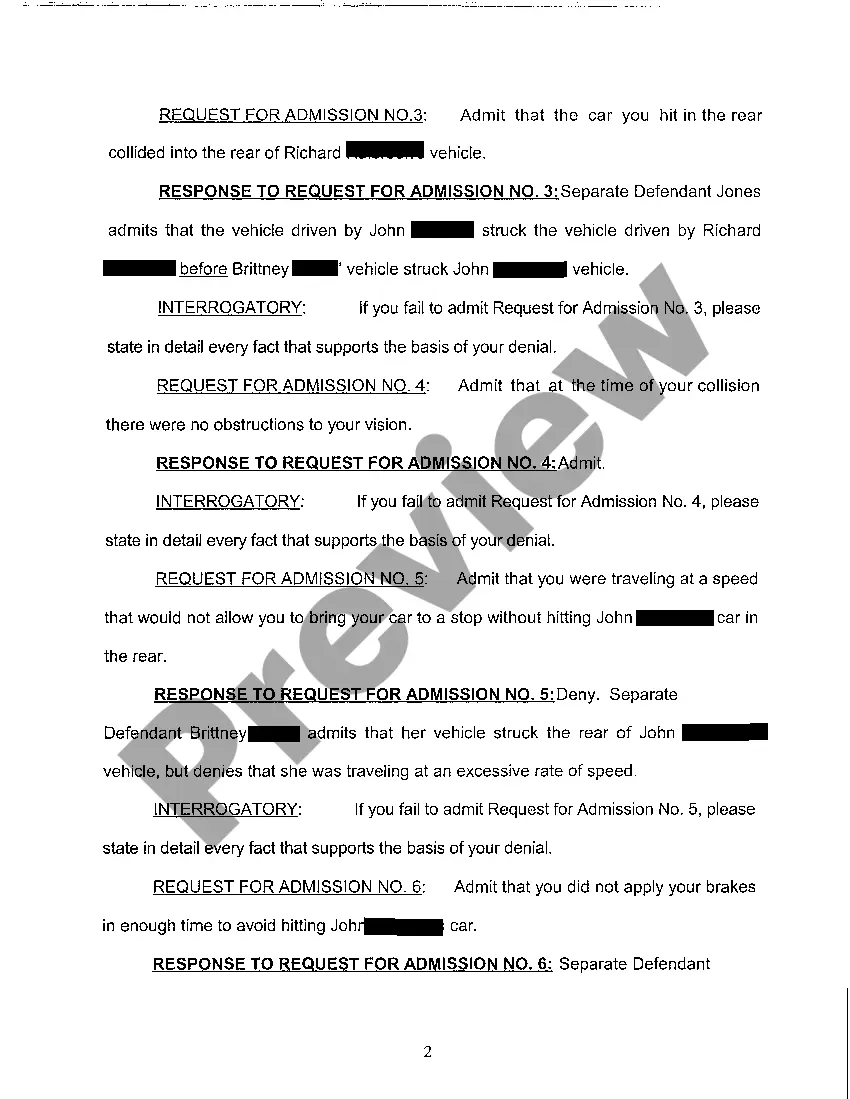 Preview A06 Response to Request for Admissions Propounded by Plaintiffs to Separate Defendant