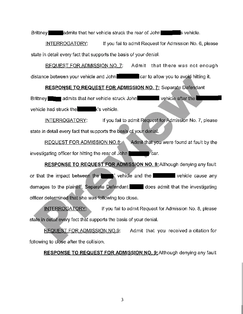 Preview A06 Response to Request for Admissions Propounded by Plaintiffs to Separate Defendant