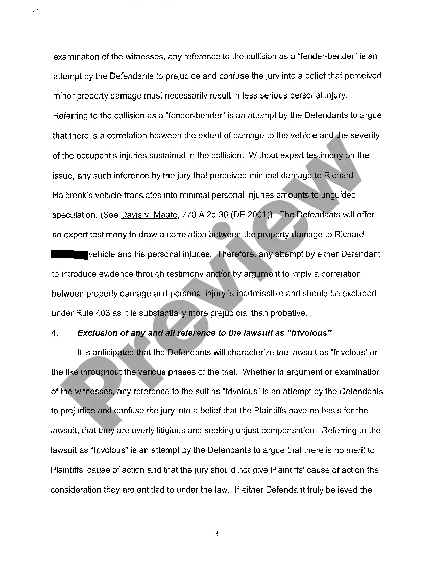 Preview A10 Brief in Support of Plaintiff's Motion in Limine