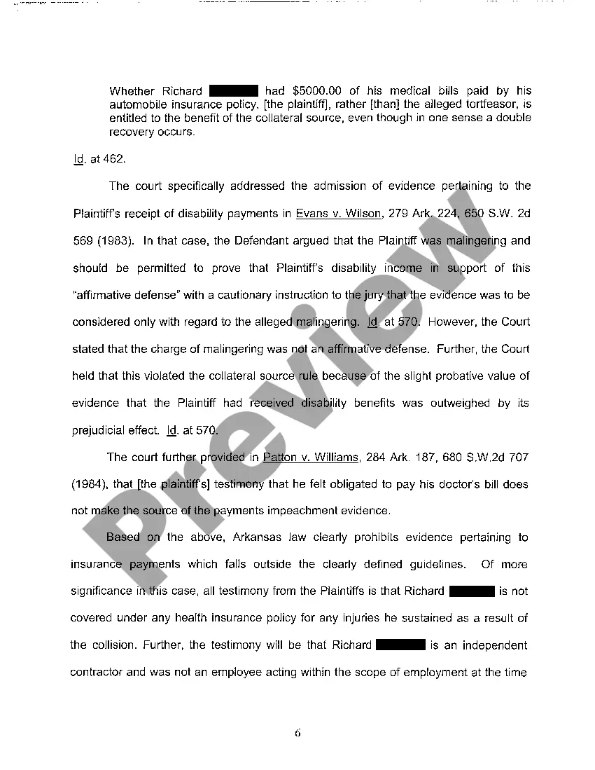 Preview A10 Brief in Support of Plaintiff's Motion in Limine