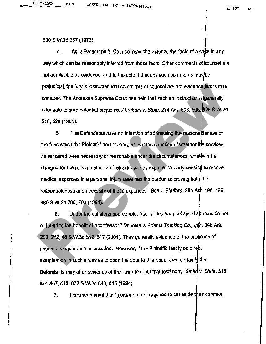 Preview A12 Brief in Support of Defendant's Response to Plaintiff's Motion in Limine