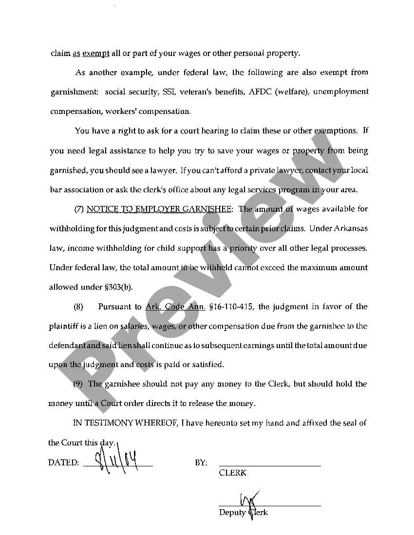 Preview A08 Amended Writ of Garnishment