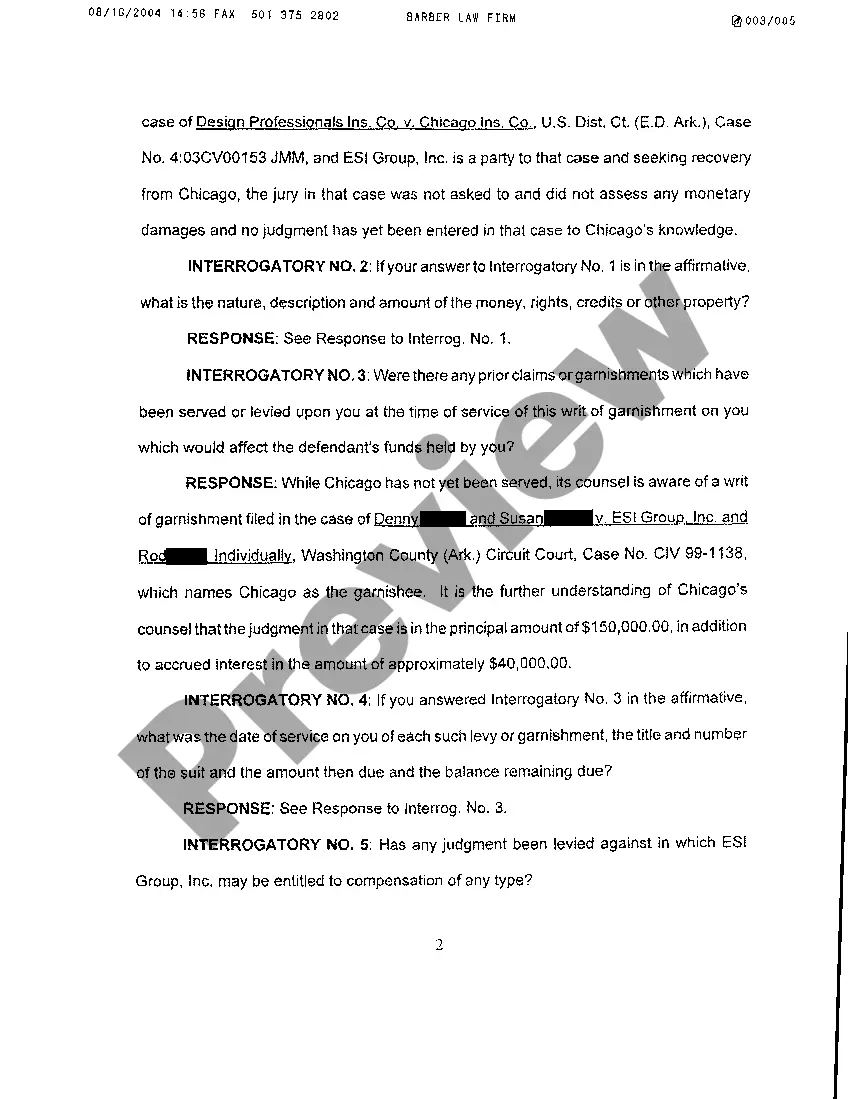 Preview A09 Response to Amended Writ of Garnishment