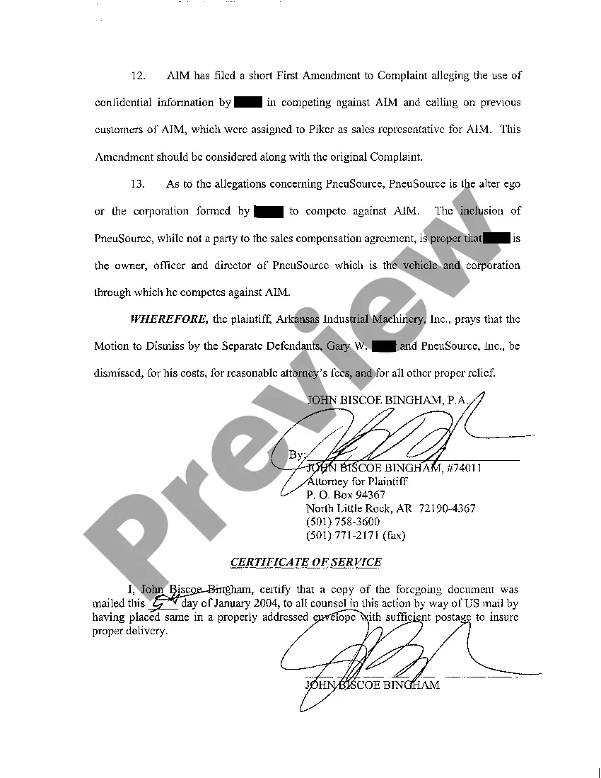 Get A11 Brief in Support of Response to Motion to Dismiss by Separate Defendants Preview A11 Brief in Support of Response to Motion to Dismiss by Separate Defendants