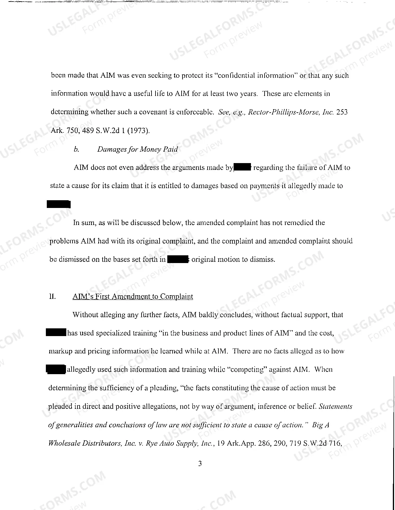 Preview A13 Brief in Support of Motion to Dismiss First Amendment to Complaint Against Separate Defendant