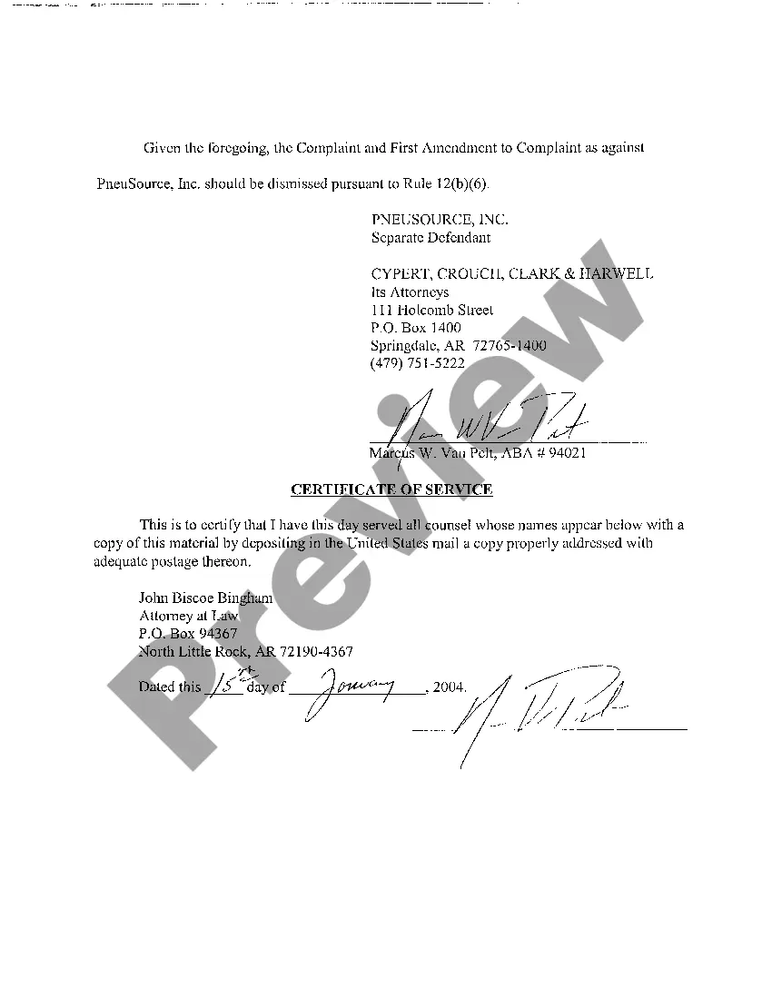 Preview A15 Brief in Support of Motion to Dismiss First Amendment to Complaint Against Separate Defendant