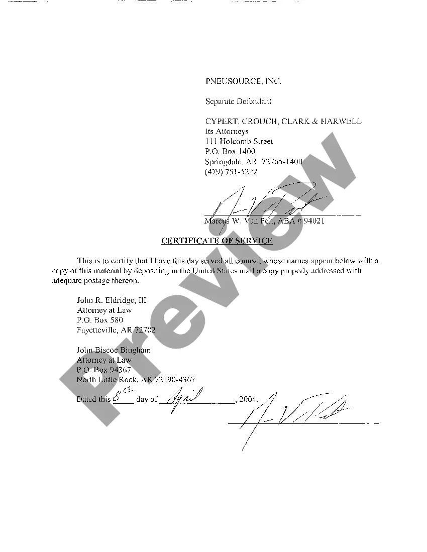 Preview A20 Answer of Separate Defendant to Complaint for Injunctive Relief and Damages