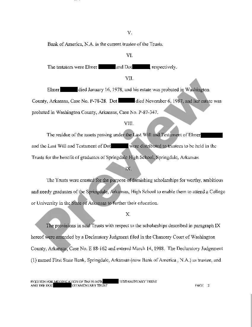 Preview A02 Petition for Modification of Testament Trust