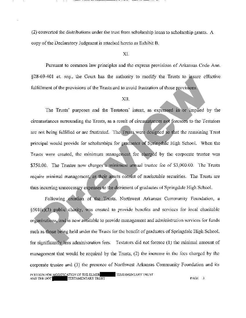 Preview A02 Petition for Modification of Testament Trust