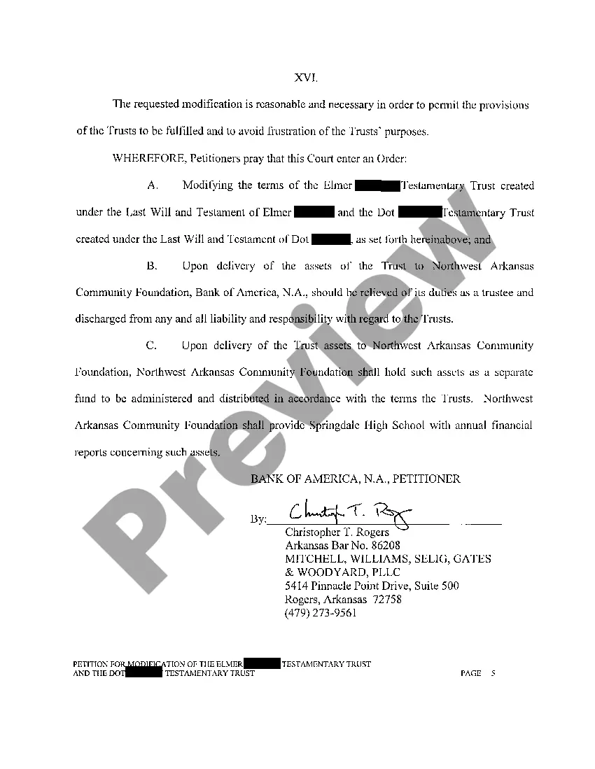 Preview A02 Petition for Modification of Testament Trust
