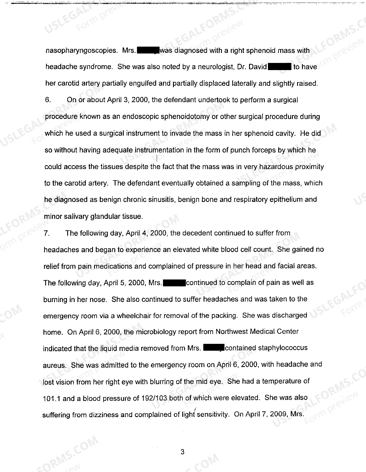 Preview A02 Complaint for Medical Negligence and Wrongful Death