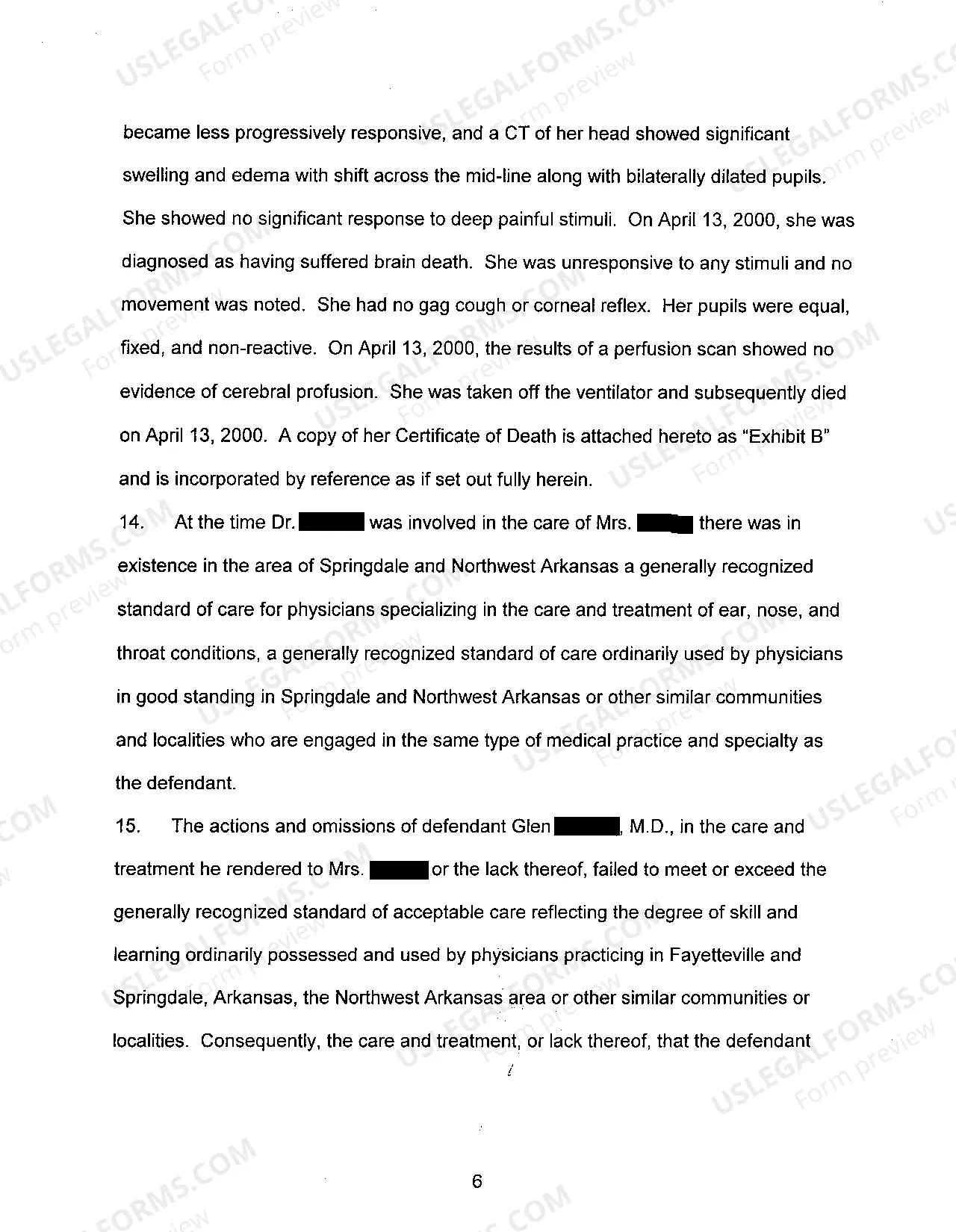 Preview A02 Complaint for Medical Negligence and Wrongful Death