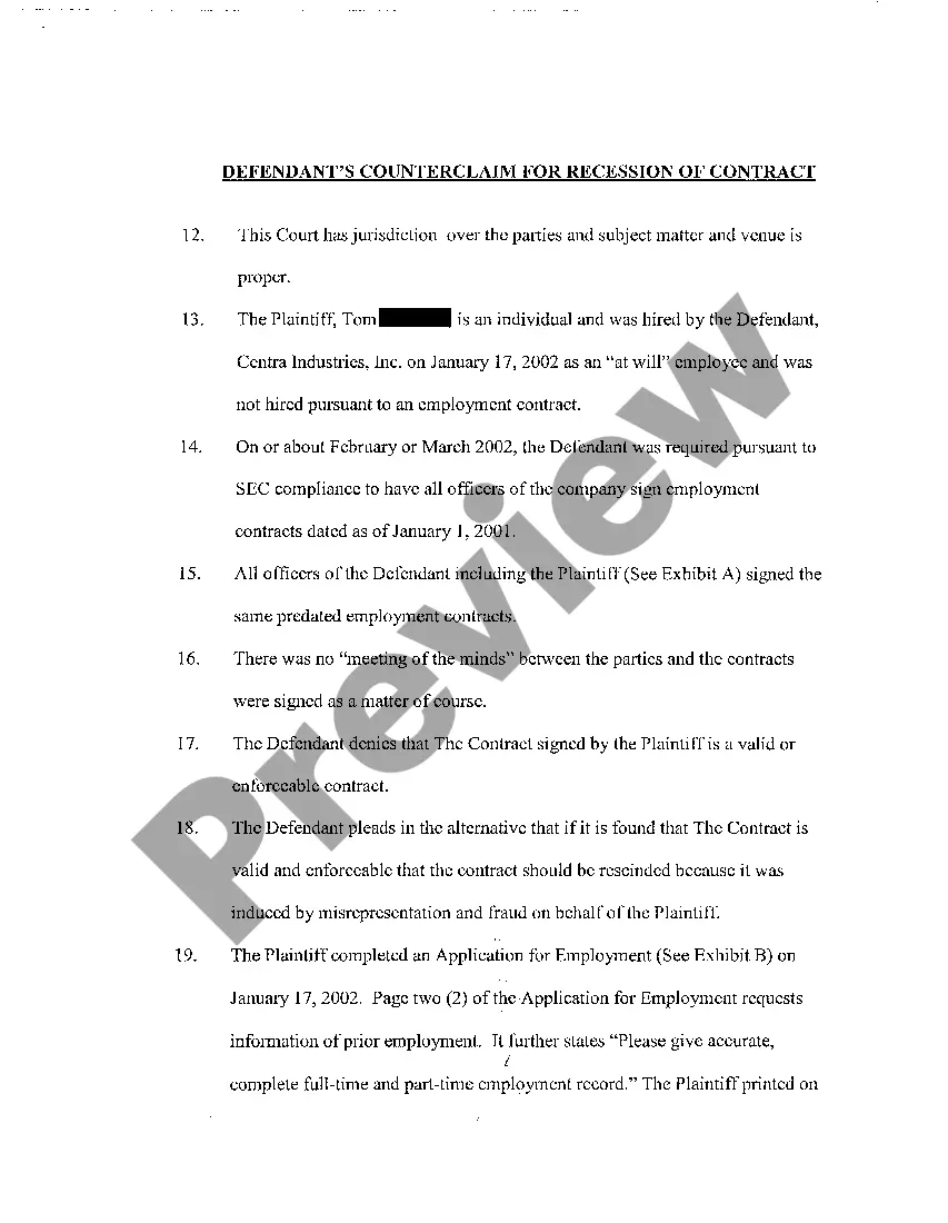 Preview A10 First Amended Answer and Counterclaim