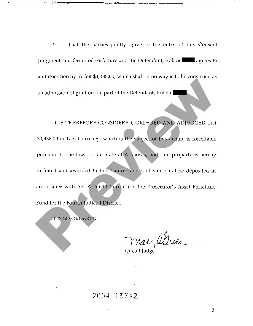 Preview A05 Consent Judgment and Order of Forfeiture of Seized Items