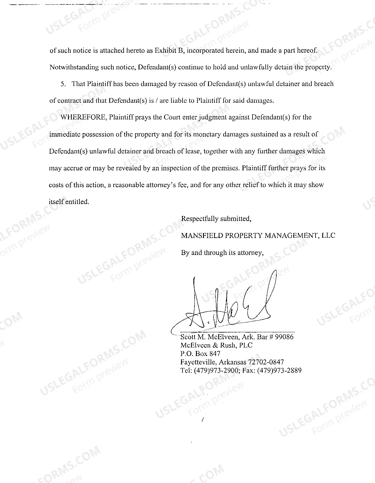 Preview A02 Complaint in Unlawful Detainer and for Damages