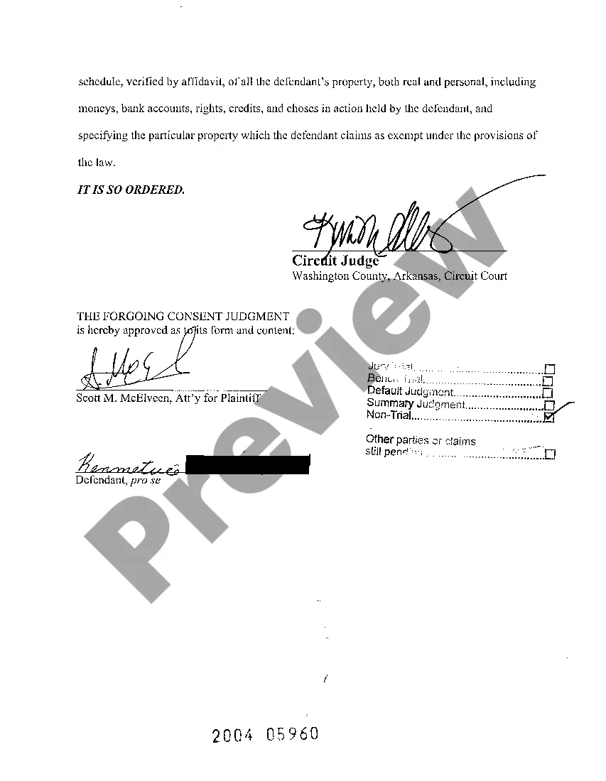 Preview A09 Consent Judgment on Complaint for Unlawful Detainer and for Damages